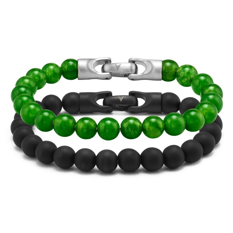 8mm Green Onyx Black