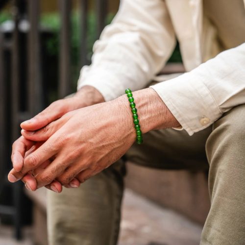 Bead Bracelet Green Onyx Low Hold