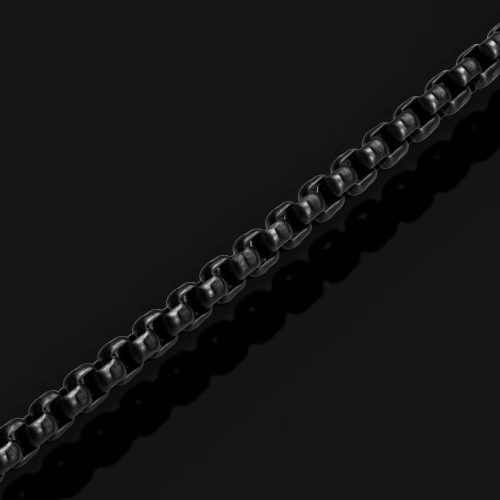 BoxChainNecklaceBlack MacroLinks Sandris 1