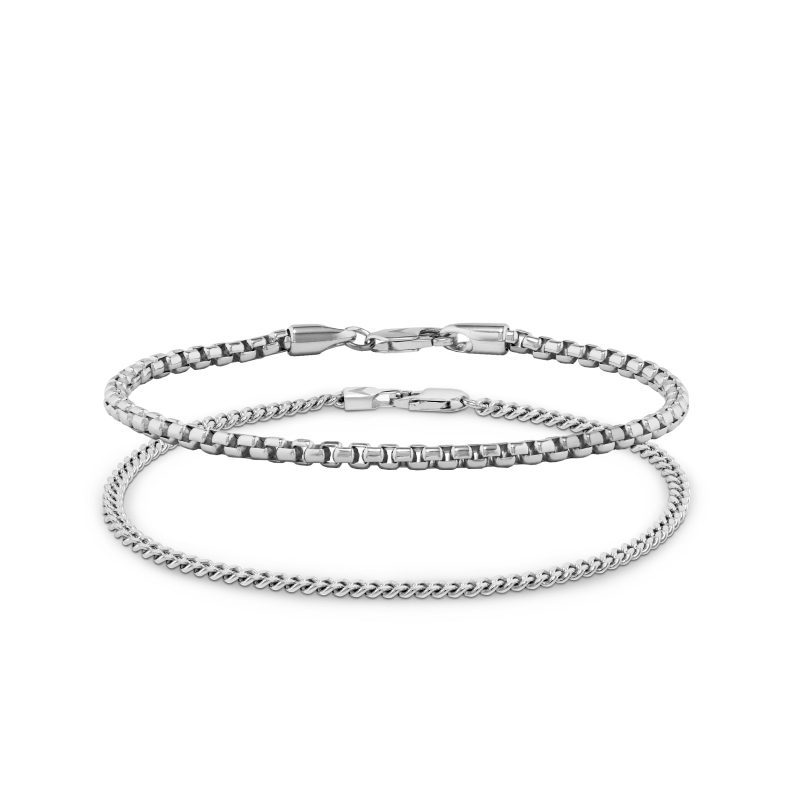 Box Curb Chain Bracelet Silver