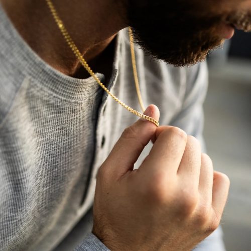 Mens14kGoldCuban3mmNecklace