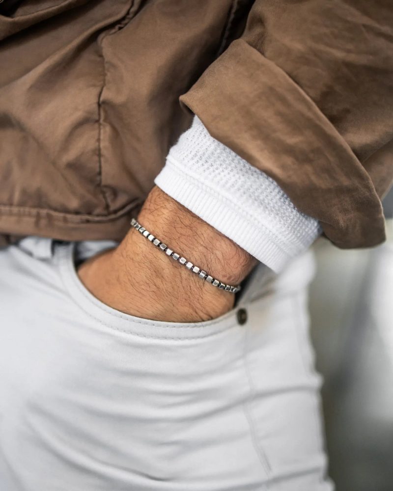 MensSterlingSilverCushionBracelet