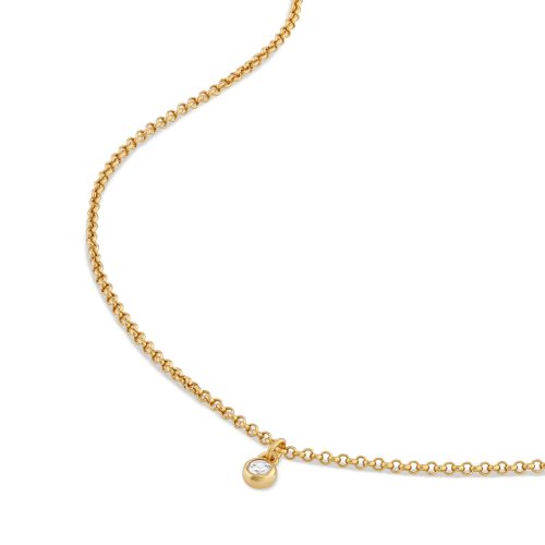 SaphireChainNecklace Gold2