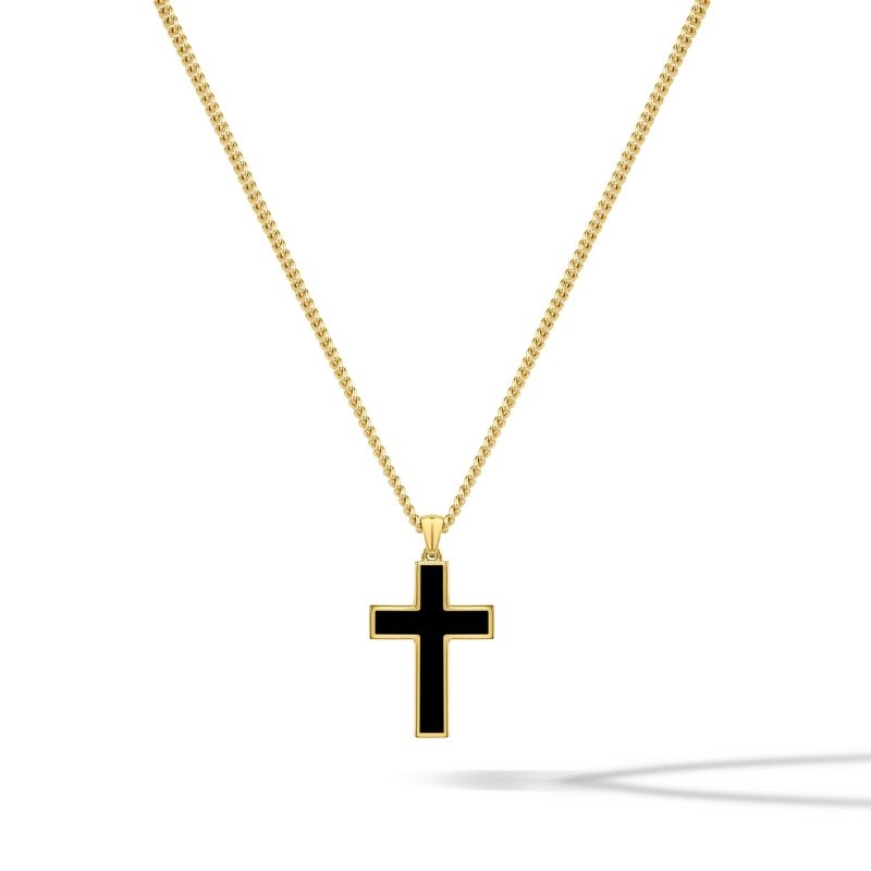 Stone Cross Pendant Onyx Gold 452e47c8 818b 4294 85d2 a4863d4125d9