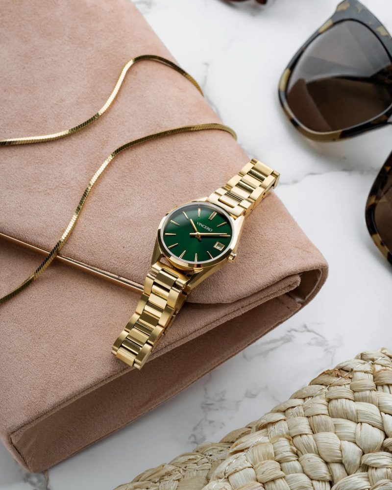 Vincero WomensGoldGreenHarperWatch