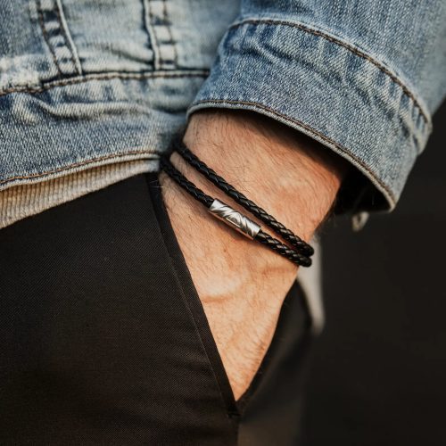 VinceroDoubleWrapItalianLeatherMensBracelet