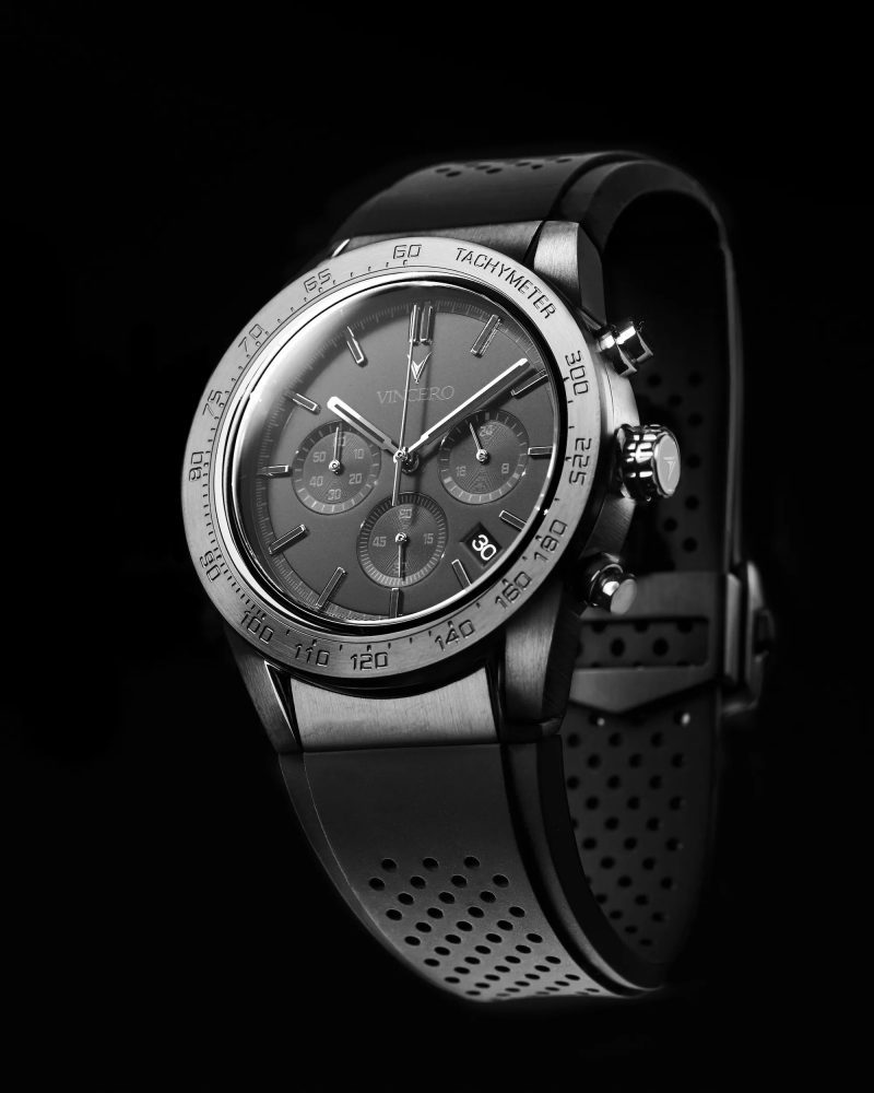 VinceroMensMatteBlackRogueChronograph