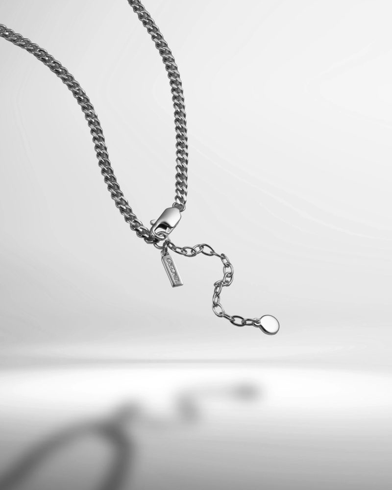 Women sCurbChainNecklaceSilver Floating