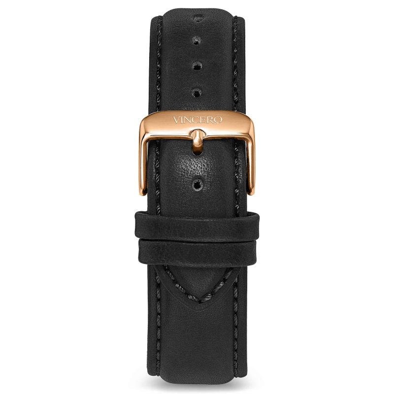 Men's Luxury Black Interchangeable Watch Band Strap Rose Clasp | Color: Rose Gold