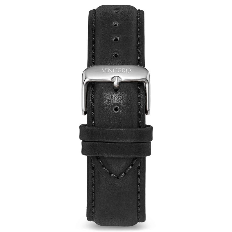 Classic - Black 20mm Men's Luxury Tan Italian Leather Interchangeable Watch Band Strap Silver Clasp | Color: Silver