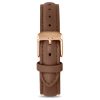 Women's Luxury Coffee Italian Leather Watch Band Strap Rose Gold Clasp