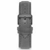 Men's Luxury Gray Italian Leather Watch Band Strap Matte Gunmetal Clasp | Color: Gunmetal