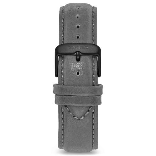 Men's Luxury Gray Italian Leather Watch Band Strap Matte Black Clasp | Color: Matte Black