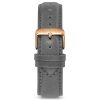 Men's Luxury Gray Italian Leather Watch Band Strap Rose Gold Clasp | Color: Rose Gold