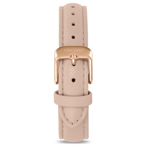 Women's Luxury Nude Italian Leather Watch Band Strap Rose Gold Clasp