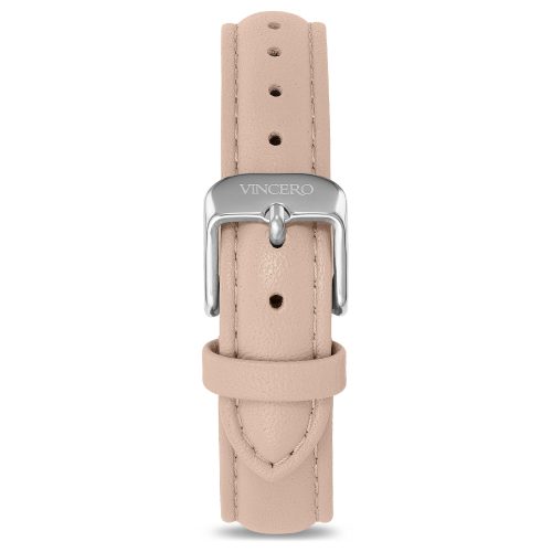 Women's Luxury Nude Italian Leather Watch Band Strap Silver Clasp