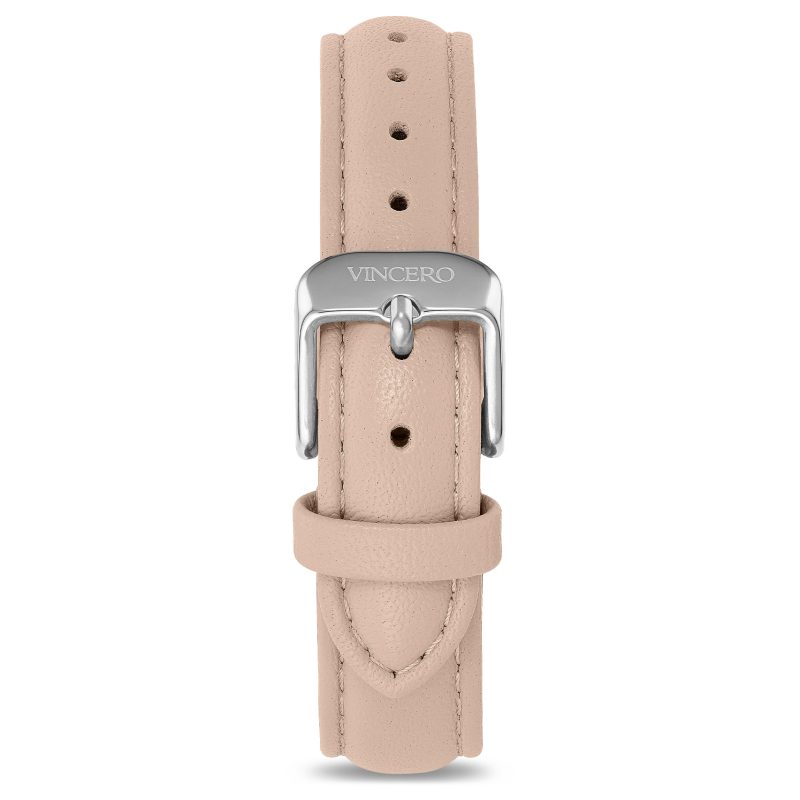 Women's Luxury Nude Italian Leather Watch Band Strap Silver Clasp