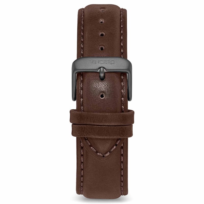 Men's Luxury Walnut Italian Leather Interchangeable Watch Band Strap Gunmetal Clasp | Color: Gunmetal