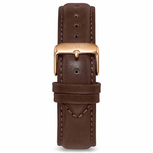 Men's Luxury Walnut Italian Leather Watch Band Strap Rose Gold Clasp | Color: Rose Gold