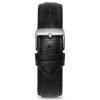 Men's Luxury Black Croc Italian Leather Interchangeable Watch Band Strap Silver Clasp | Color: Silver