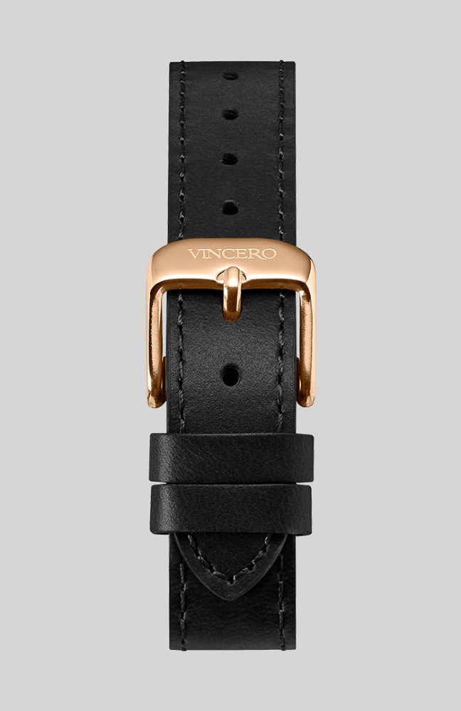 flat leather black rose gold